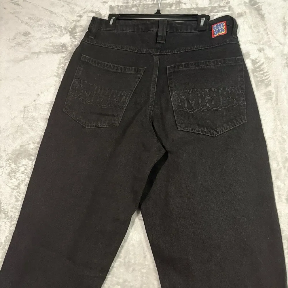 Empyre Loose Fit Baggy Denim Skate Jeans Black 32 Vintage Y2K Streetwear